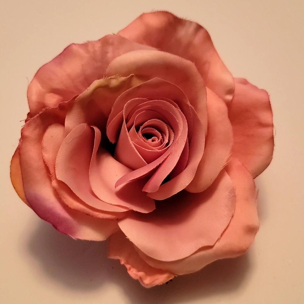 Large Statement Fabric Flower Hair Clip Pink Rose